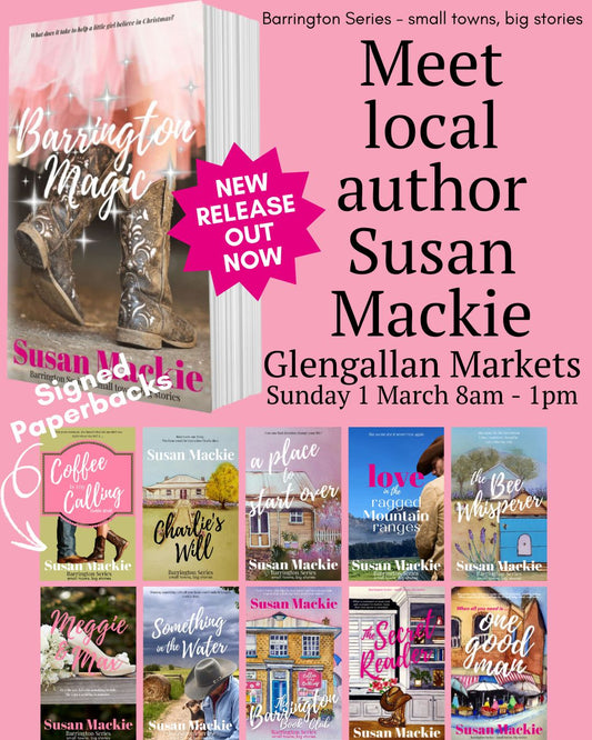 Signed paperbacks at Glengallan Markets