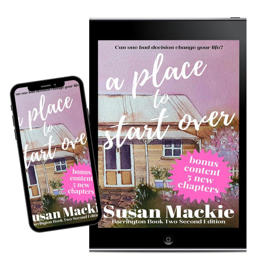 ebook and iphone image of A Place to Start Over - small town romance novel