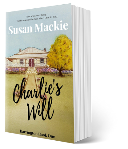 Image of paperback Charlie's Will with stunning oringal watercolour painting by Fiona Hayes on the cover.